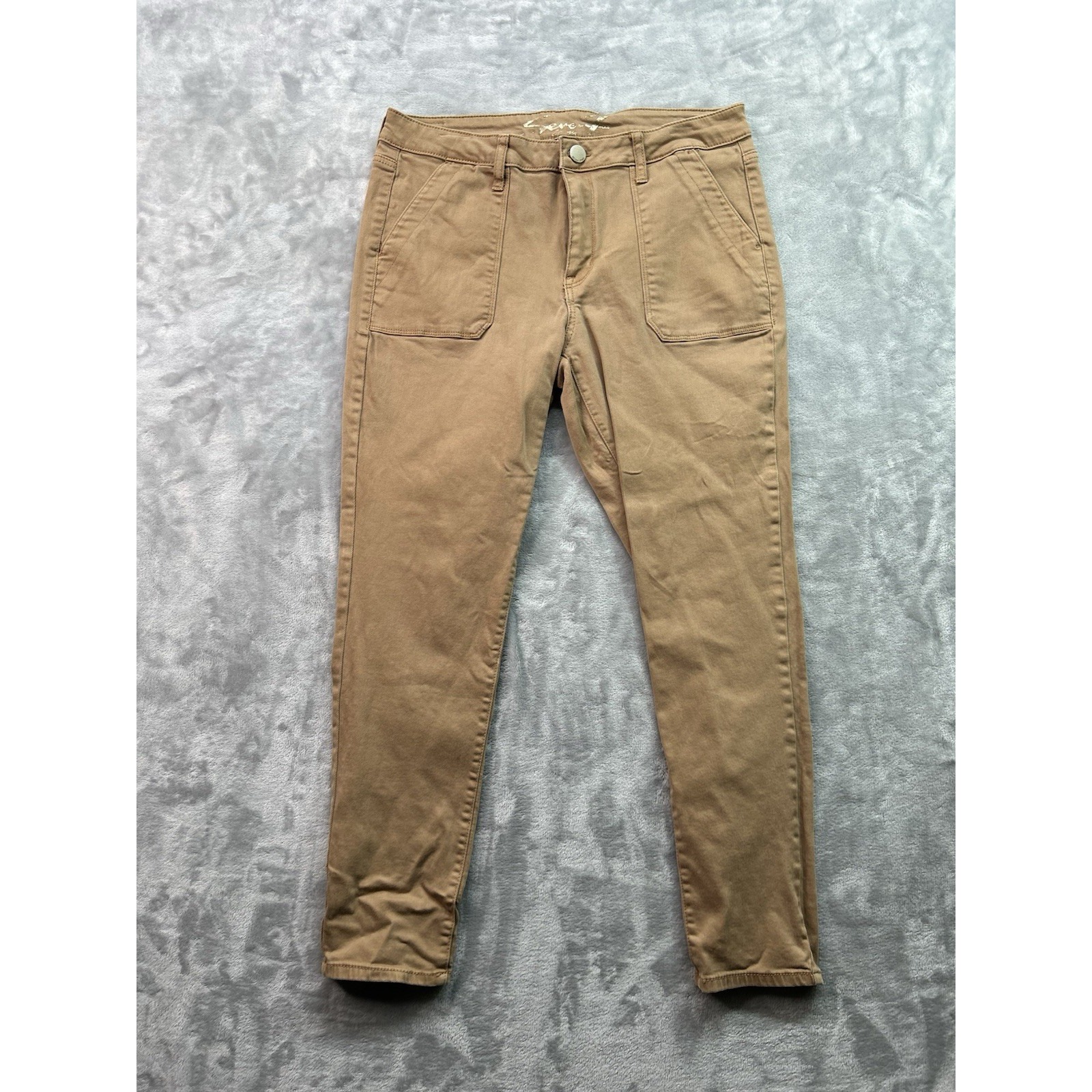 Seven7 Womens Plus Sz 14 Brown Utility Jeans Skinny Mid Rise Stretch Denim Pants